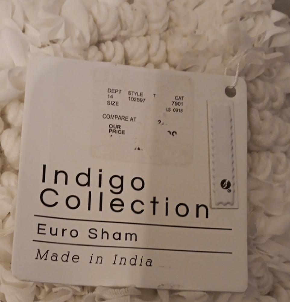 Indigo Collection White Accent Pillow